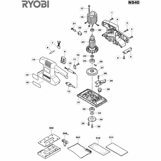 Ryobi HS35 Spare Parts List Type: 1000017433